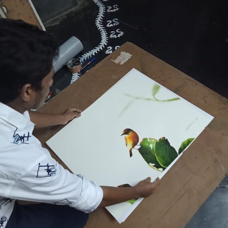 Sudipta Karmakar - The artist at work