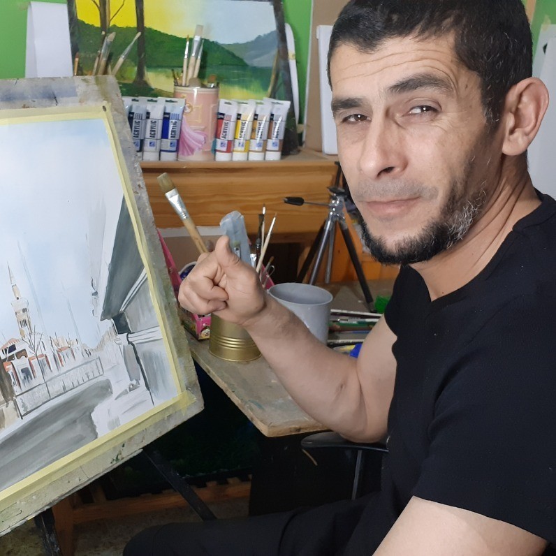 Salim Mansouria - L'artiste au travail