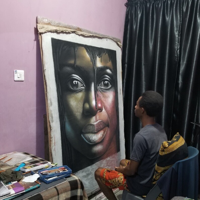 Samuel Timileyin Yomi-Meleki - The artist at work