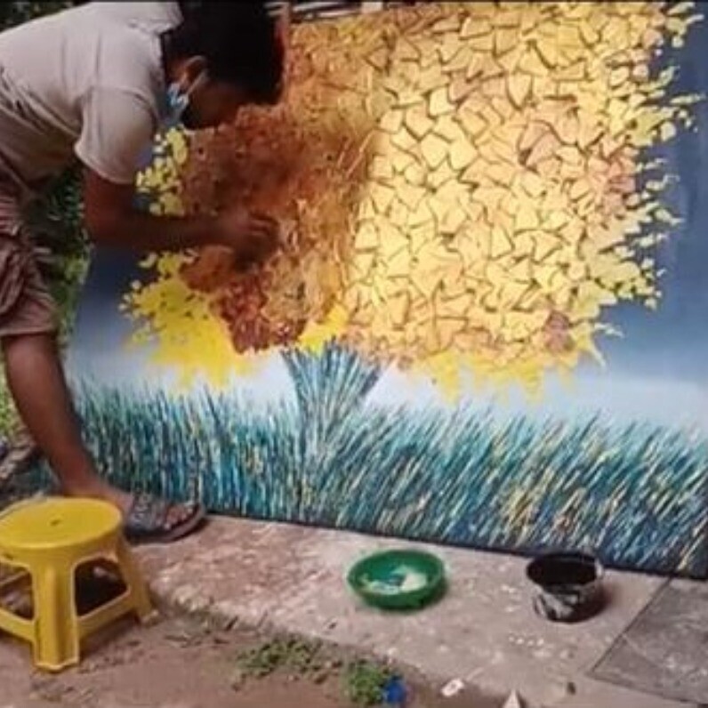 Sandaruwan Kumarasinghe - The artist at work