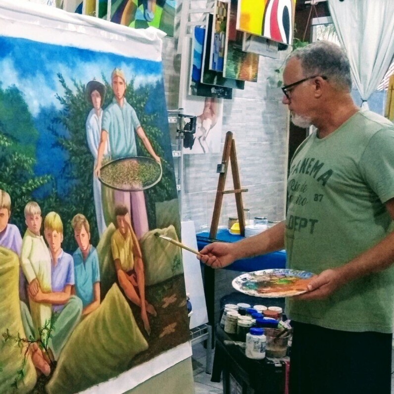 Sandro José - O artista no trabalho
