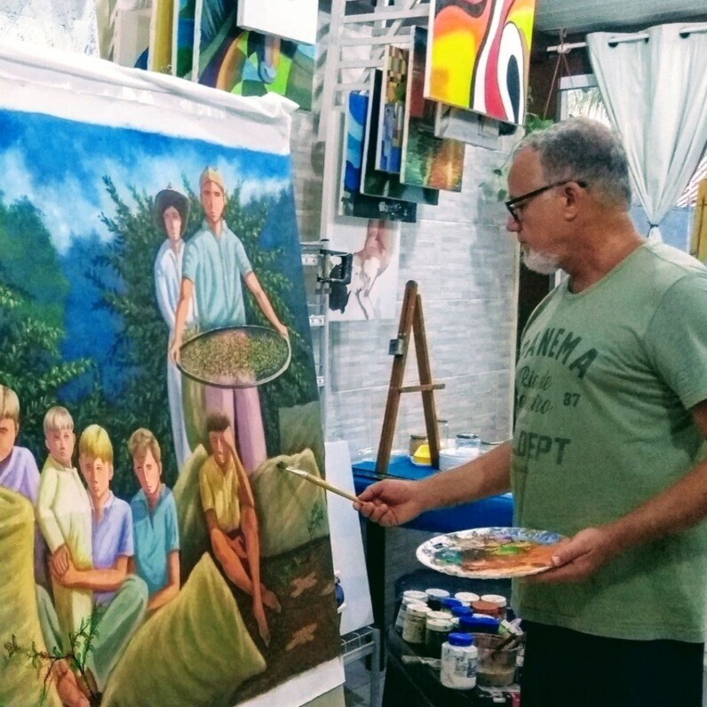 Sandro José Da Silva - O artista no trabalho