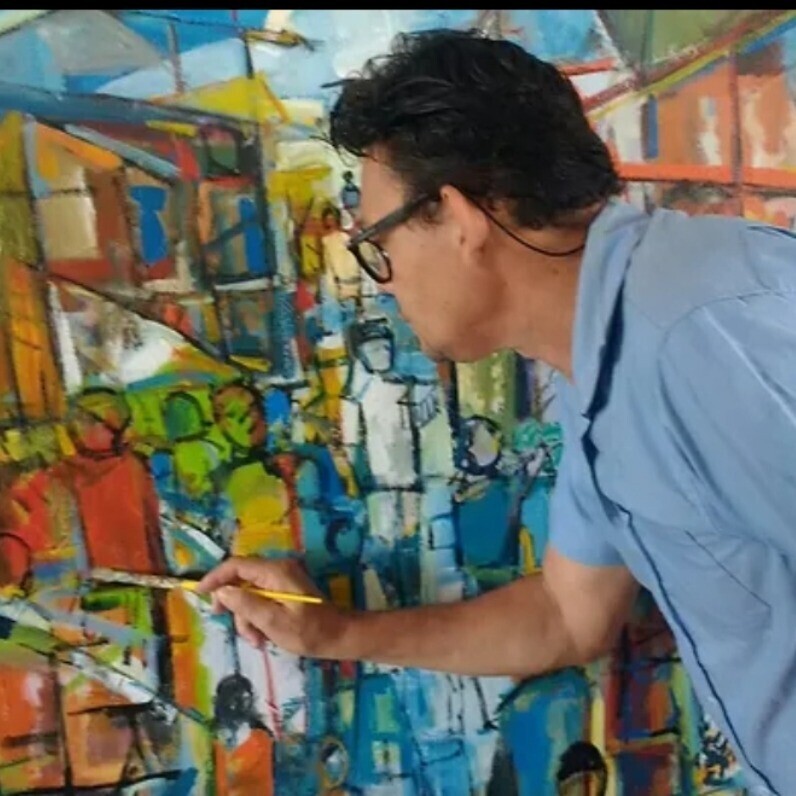 Sandro Maciel - O artista no trabalho