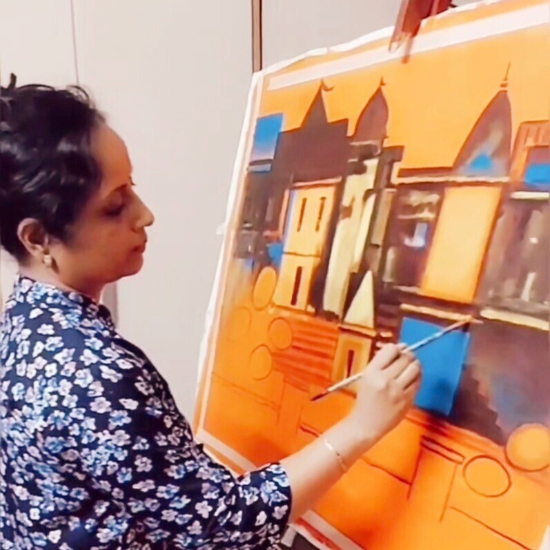 Sangita Agarwal - The artist at work