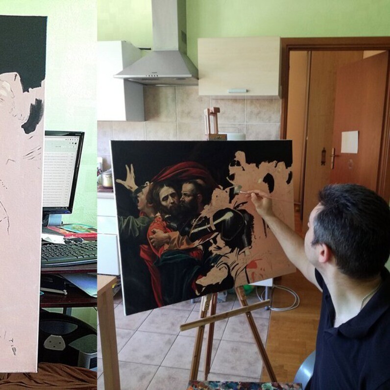 Serghei Ghetiu - Der Künstler bei der Arbeit