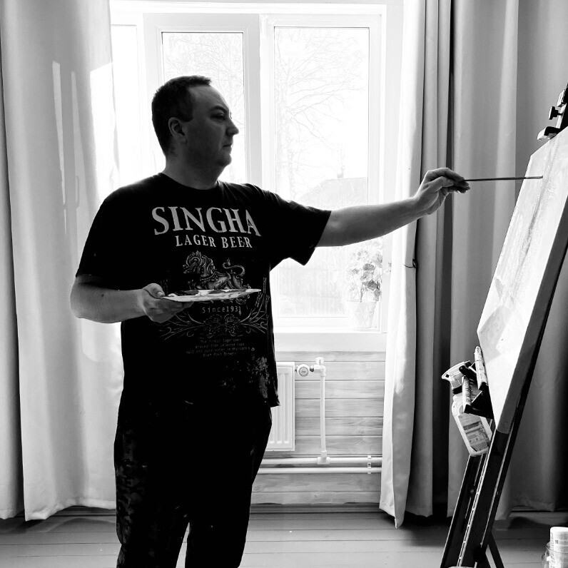 Simon Somin - Художник за работой
