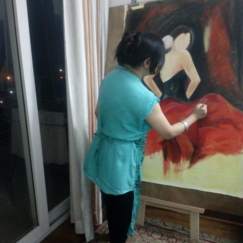Smita Srivastav - The artist at work