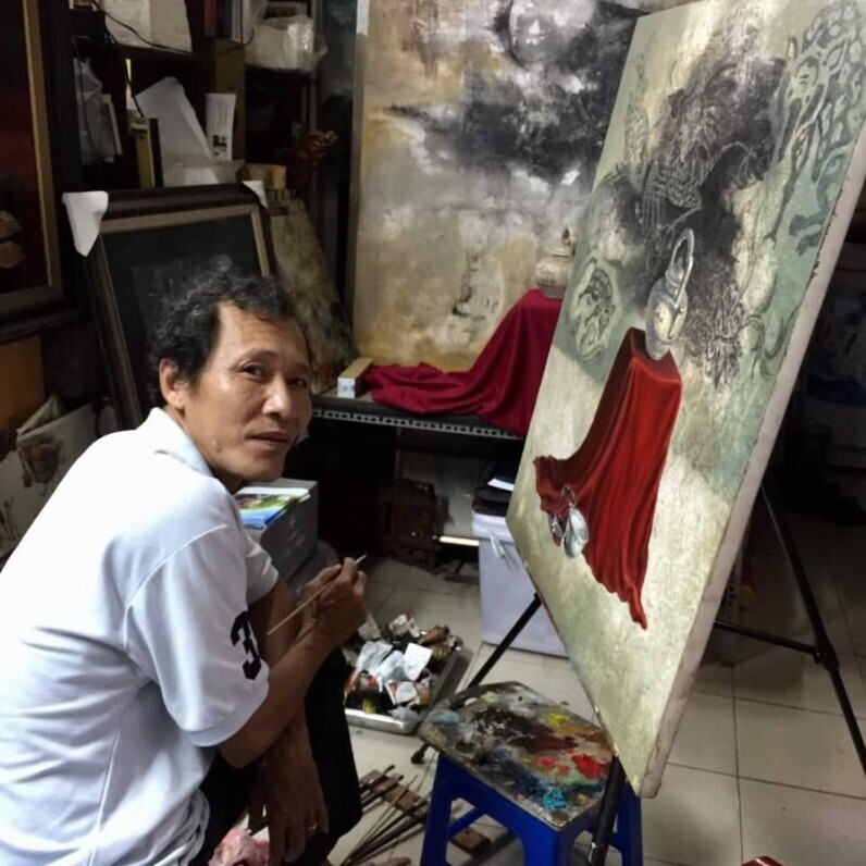 Son Huynh Lam - The artist at work