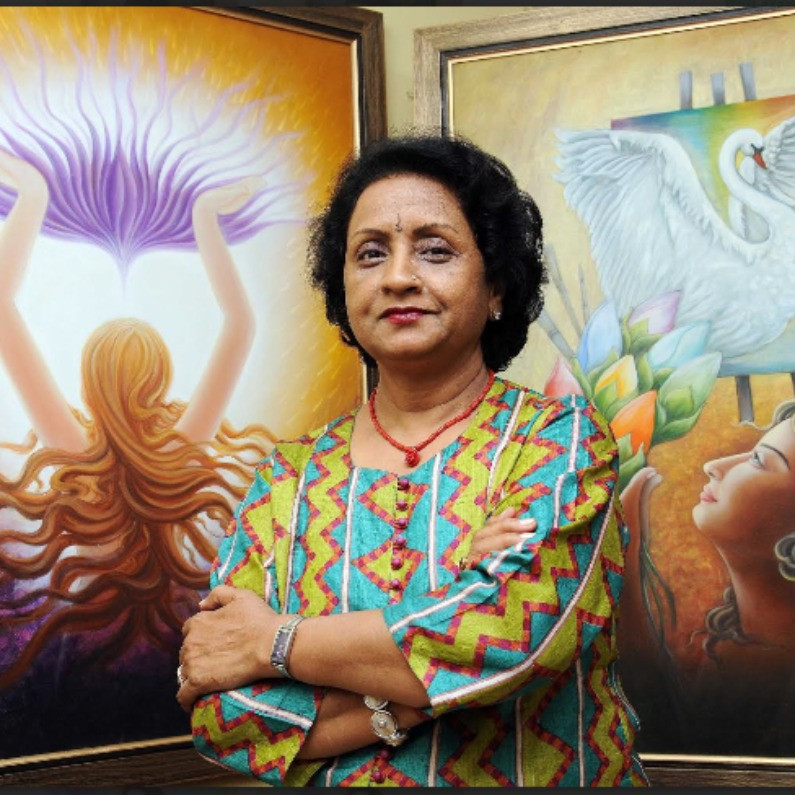 Sudha Sama - The artist at work