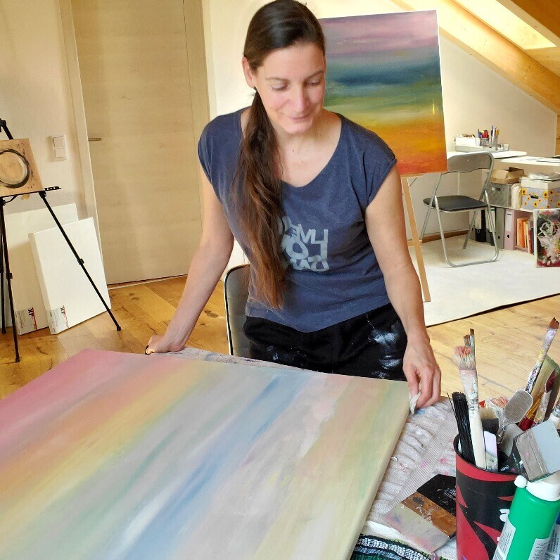 Susanna Schorr - De kunstenaar aan het werk