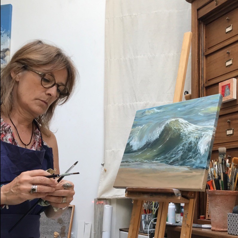 Sylvie Lesgourgues - The artist at work