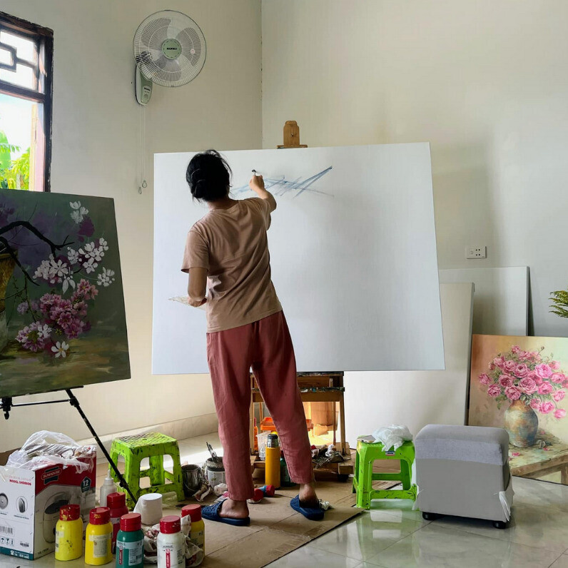 Thi Dung Nguyen - The artist at work