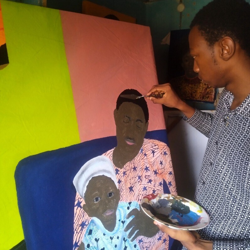 Timothy Olaniyi - The artist at work