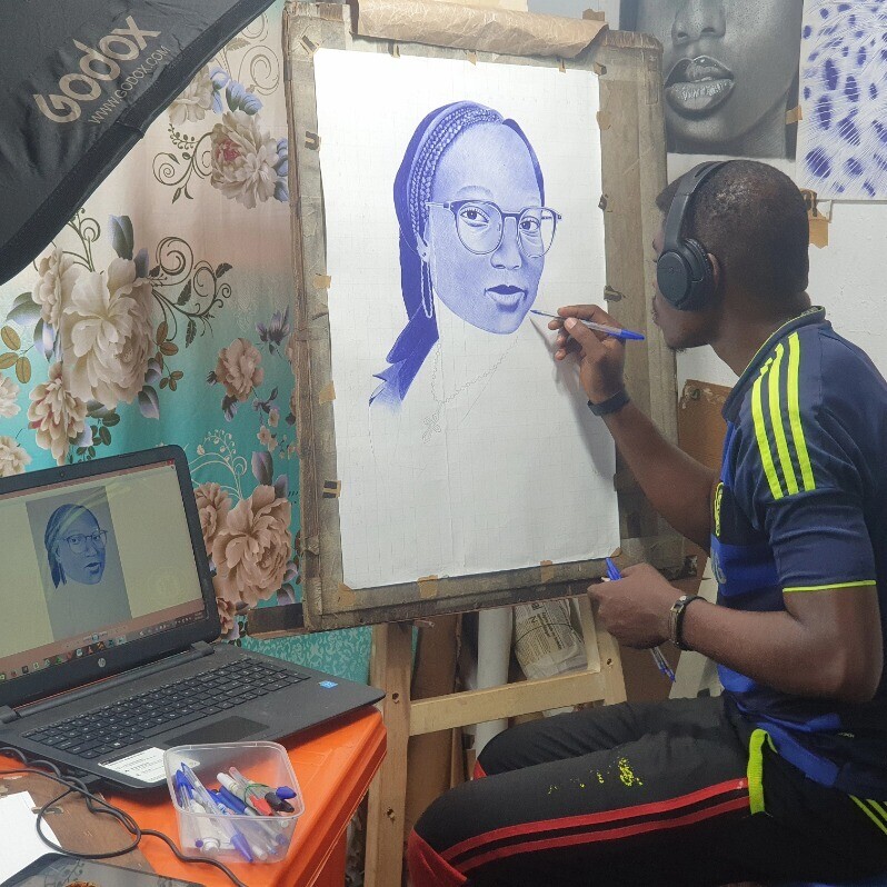 Toneroartwork Anthony Edem - The artist at work