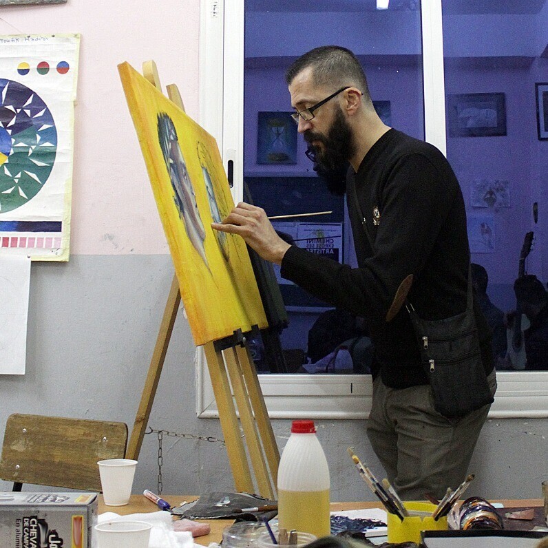 Toufik Hadibi - The artist at work