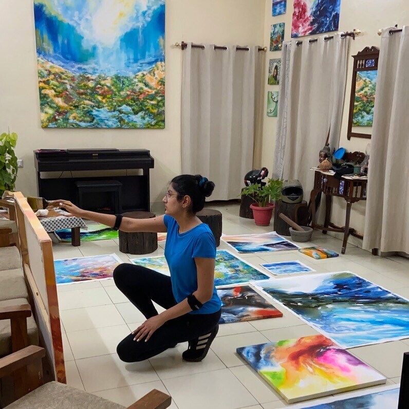 Tvesha Singh - The artist at work