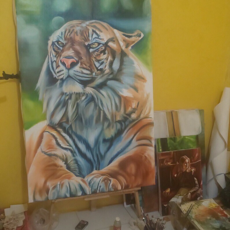Ujang Ismail - The artist at work