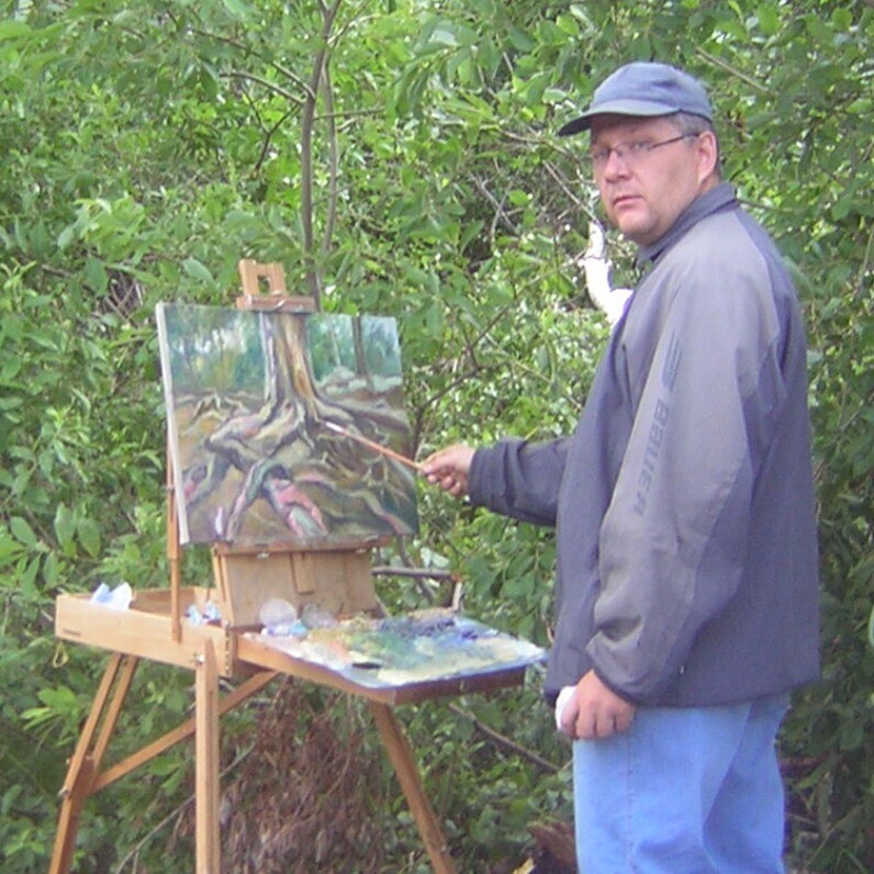 Vladimir Andryushin - L'artiste au travail