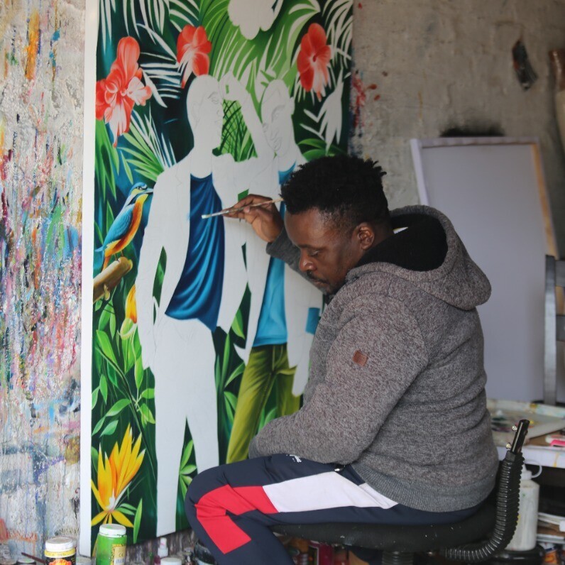 Ley Mboramwe - L'artiste au travail