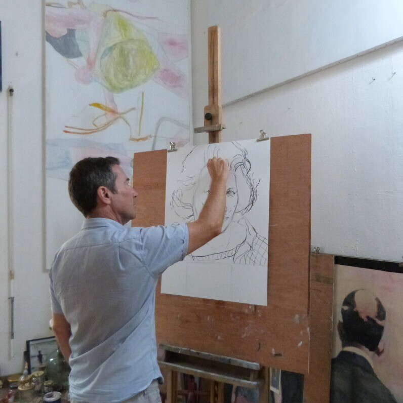 Wilfrid Moizan - L'artiste au travail