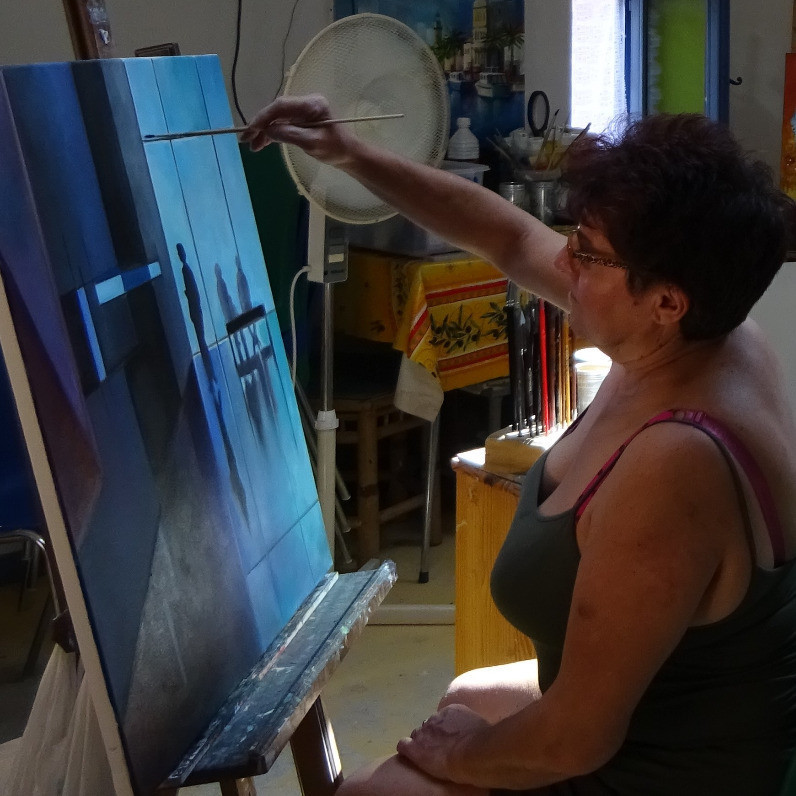 Martine Woellet - L'artiste au travail