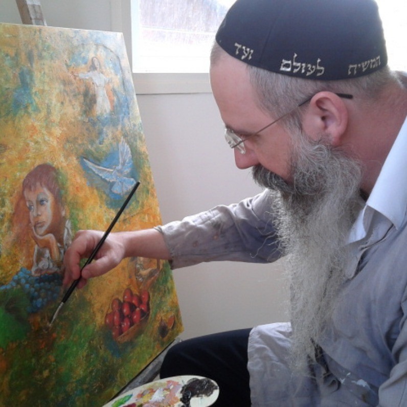Yaacov Ye'Hezkel Corda - Der Künstler bei der Arbeit
