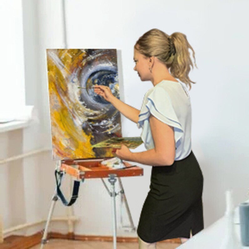 Yelena Rybalkina - 仕事中のアーティスト