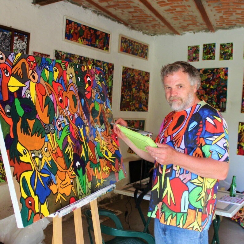 Yves Perrin - L'artiste au travail