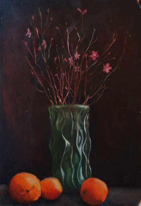 Painting titled "el-florero" by Valerii Klenov, Original Artwork, Oil