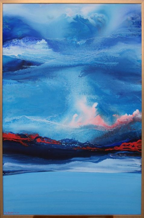 Картина под названием "извержение" - Тим Градов, Подлинное произведение искусства, Акрил