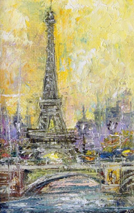 Pittura intitolato "Париж" da Iunis Enikeev, Opera d'arte originale, Olio
