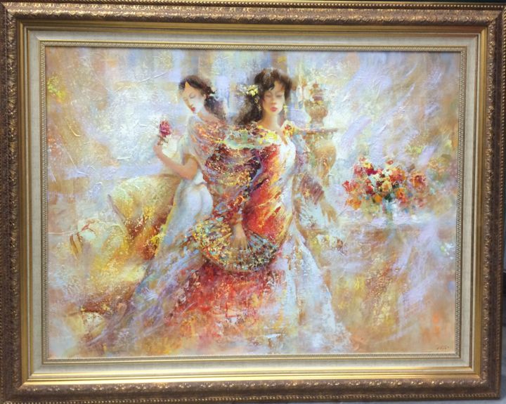 Painting titled "Картина Карнавал" by Sergei Chizhevskii, Original Artwork, Oil