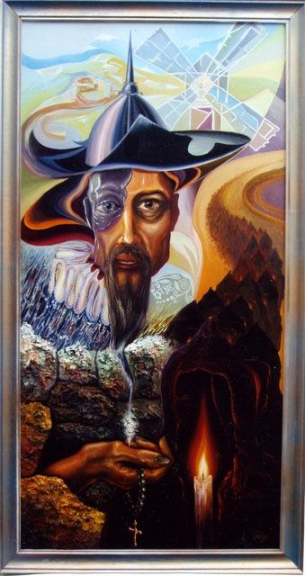 Painting titled "Дон Кихот. Инквизиц…" by Sergei Zalesov, Original Artwork, Other