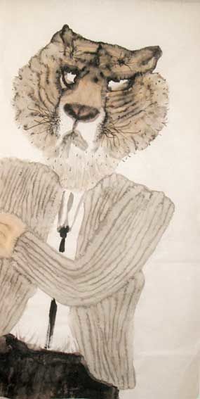 绘画 标题为“《动物人》系列五” 由里英 万, 原创艺术品