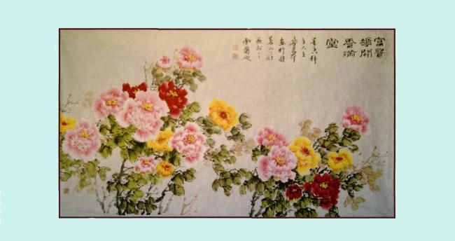 Painting titled "富贵花开" by Jiang Peng, Original Artwork, Oil