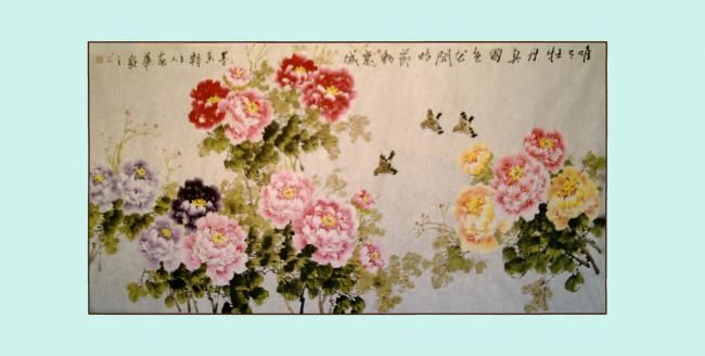 Painting titled "国色牡丹" by Jiang Peng, Original Artwork, Oil