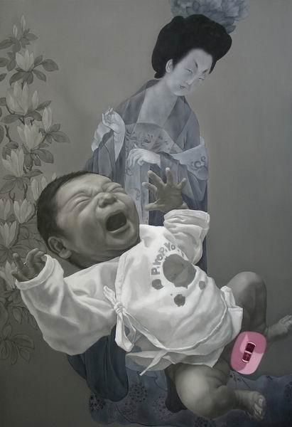 绘画 标题为“张谧诠《仕女（9号）》布面油彩 220…” 由张 谧诠, 原创艺术品
