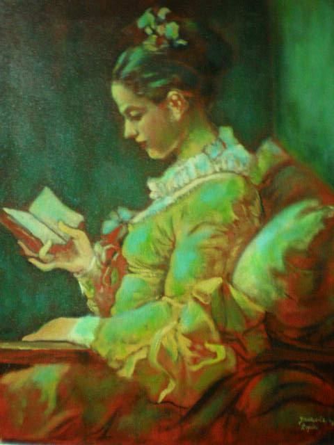 Painting titled "fragonard_chica" by Yaneiris, Original Artwork, Other