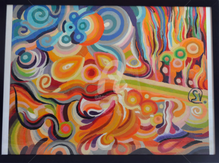 Malerei mit dem Titel "Sun day" von Lana, Original-Kunstwerk, Pastell