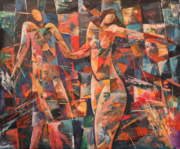 Pittura intitolato "Миг щастия" da Artyom Ghazaryan, Opera d'arte originale