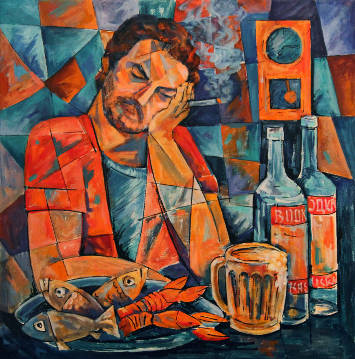 Schilderij getiteld "Lonelyness / одиноч…" door Artyom Ghazaryan, Origineel Kunstwerk, Olie