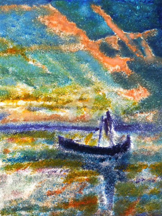 Druckgrafik mit dem Titel "ocarrillo-atardecer…" von Ocarrillo, Original-Kunstwerk