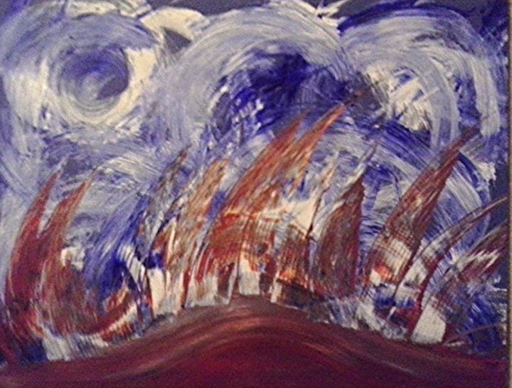 Painting titled "ocean view" by Jodie Woodcock, Original Artwork, Oil