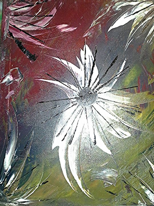 Pintura intitulada "flower" por Jodie Woodcock, Obras de arte originais, Óleo