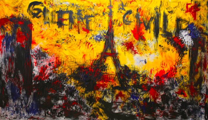 Painting titled "L'embrasement" by 0xec6d0, Original Artwork, Acrylic