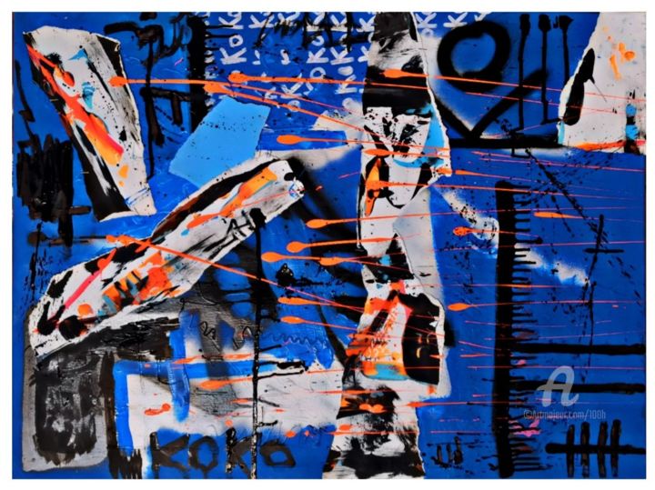 Peinture intitulée "#artistsupportpledg…" par 100h, Œuvre d'art originale, Acrylique