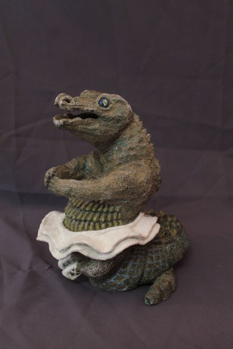 Sculpture titled "Baligator von Soma…" by J Bate, Original Art, Ceramics