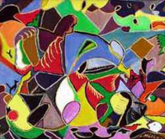 Painting titled "Genesis" by Pakurar Adam Mielu, Original Art, Oil