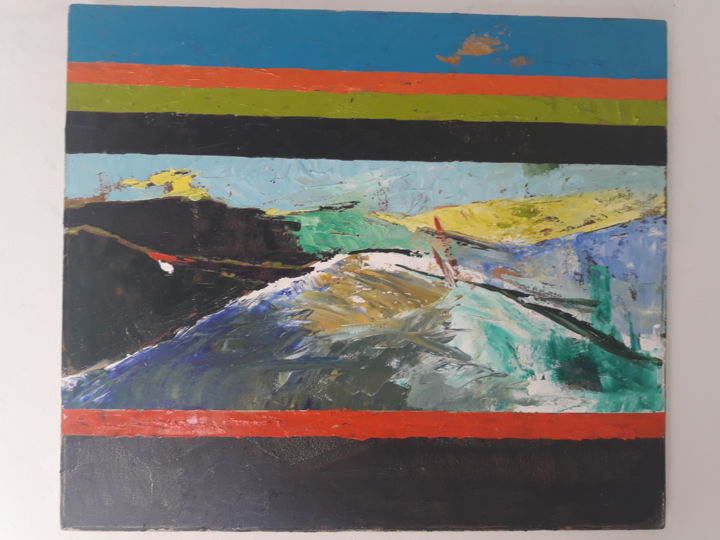 Painting titled "Горная среда" by Дмитрий Величко, Original Art, Oil