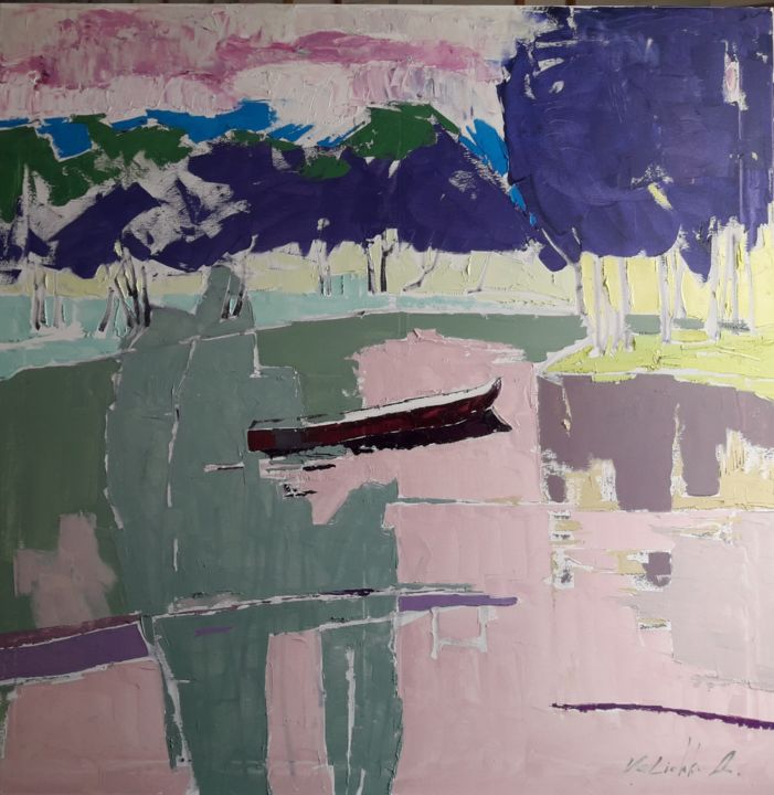 Painting titled "Човен" by Дмитрий Величко, Original Art, Oil